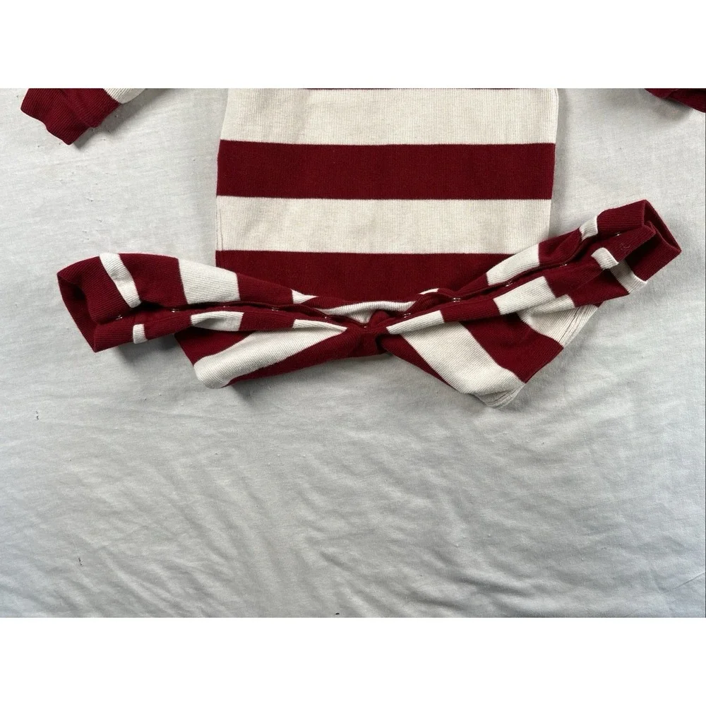 Ralph Lauren Baby Romper 12 Months Rugby Stripe Shawl Collar Red White Snap Legs